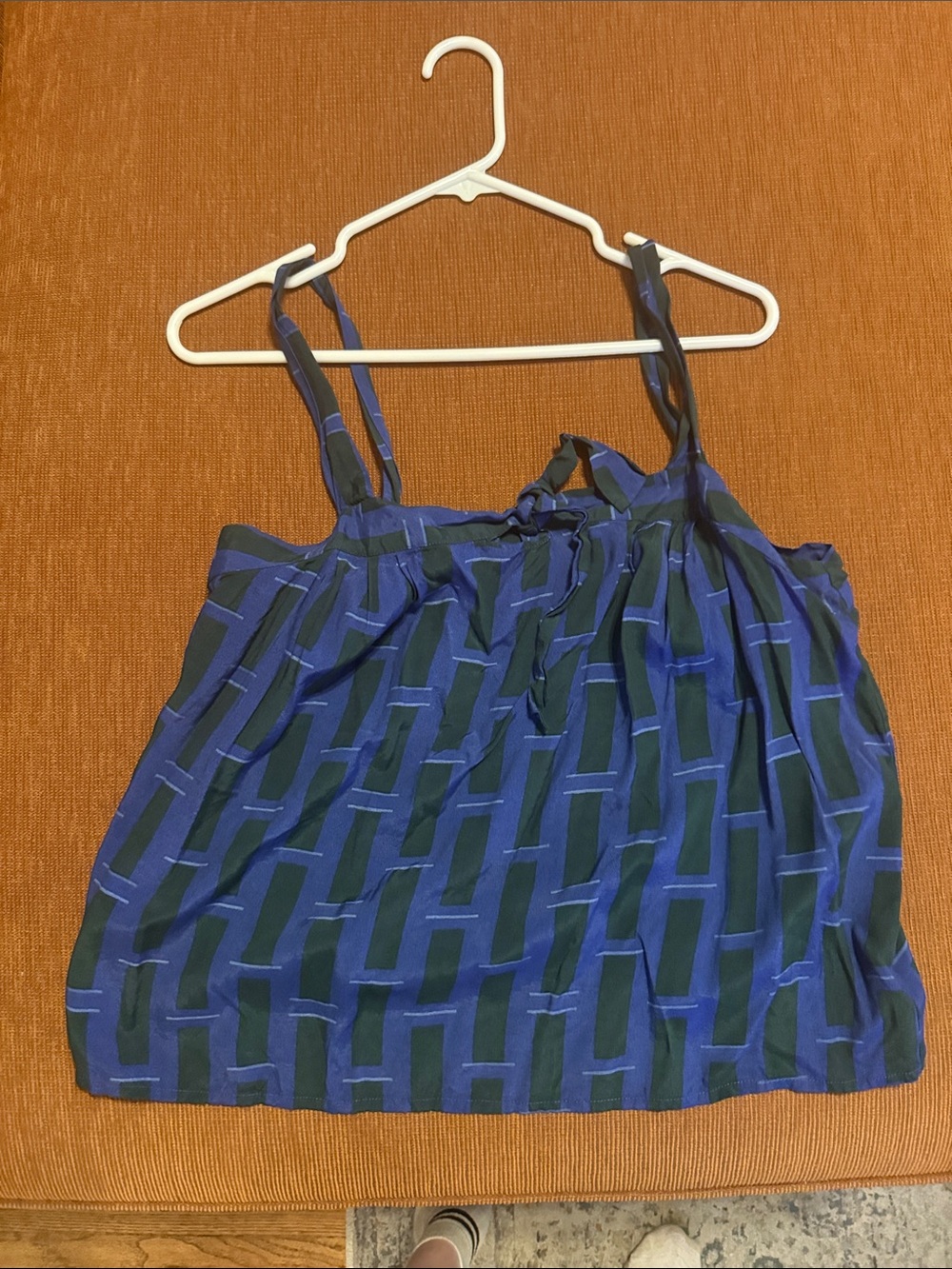 Vintage Blue and Green Plaid Spaghetti Strap Camisole